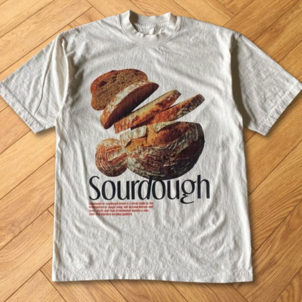White Sourdough Bread Rustic Food Illustration Graphic Tee